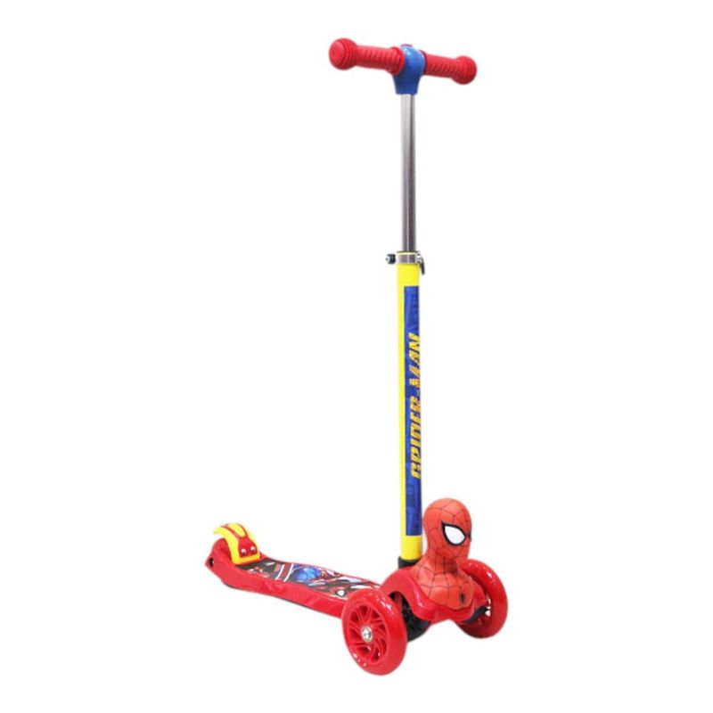 Monopatín Infantil con Muñeco Decorativo Diseño 3D Spider Man de Disney Color Rojo y Azul