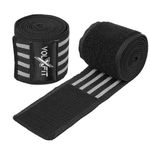 Vendas Para Rodillas con Velcro de 7.62 X 198 Cm Color Negras con Gris