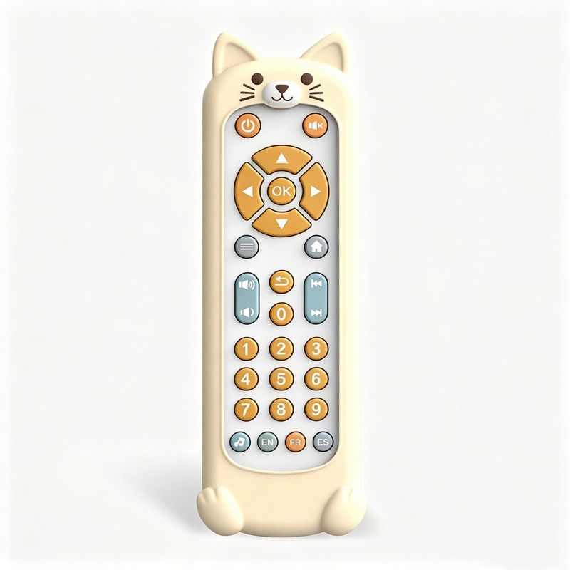 Control Remoto Didáctico Multilenguaje Infantil Diseño Gatito Color Amarillo