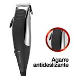 Cortadora de Cabello con Grooming Kit Plateada de 12 Piezas con Cable