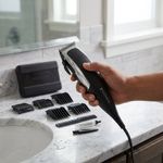 Cortadora de Cabello con Grooming Kit Plateada de 12 Piezas con Cable