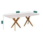 Mesa de Comedor Cacau 210 x 100 cm con Cubierta de Vidrio