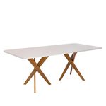 Mesa de Comedor Cacau 210 x 100 cm con Cubierta de Vidrio