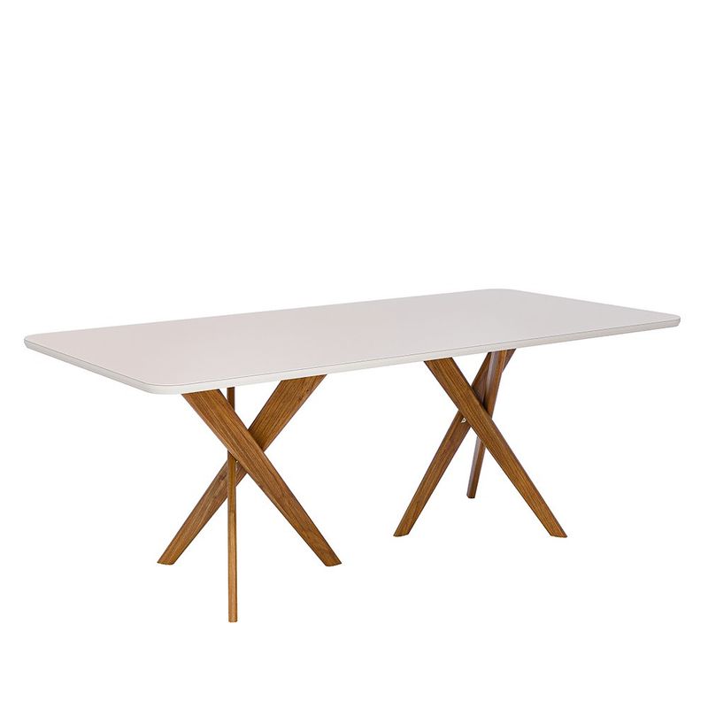 Mesa de Comedor Cacau 210 x 100 cm con Cubierta de Vidrio