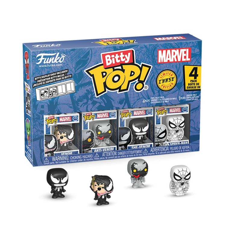 Funko Bitty Pop Marvel Spider-Man Venom Set de 4 Figuras Coleccionables de Vinilo - Presentación Surtida