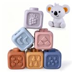 Bloques Apilables con Ventana para Bebé Diseño Koala Multicolor