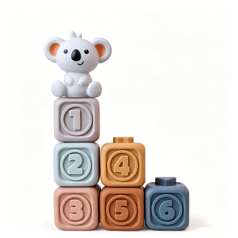 Bloques Apilables con Ventana para Bebé Diseño Koala Multicolor