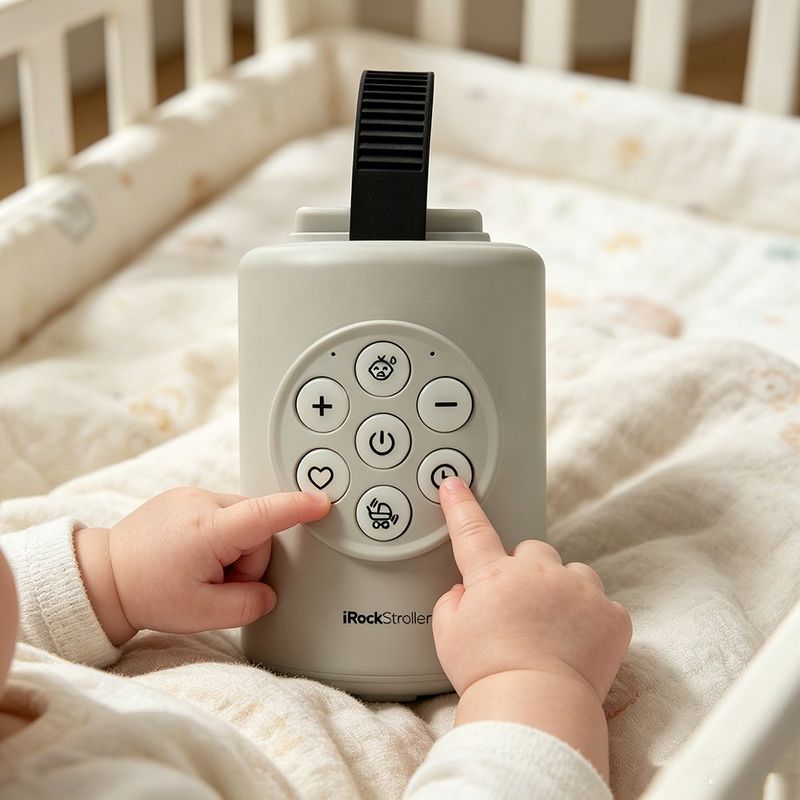 Mecedor para Carruaje de Bebé Rocking iRockStoller con Función Bluetooth Color Gris
