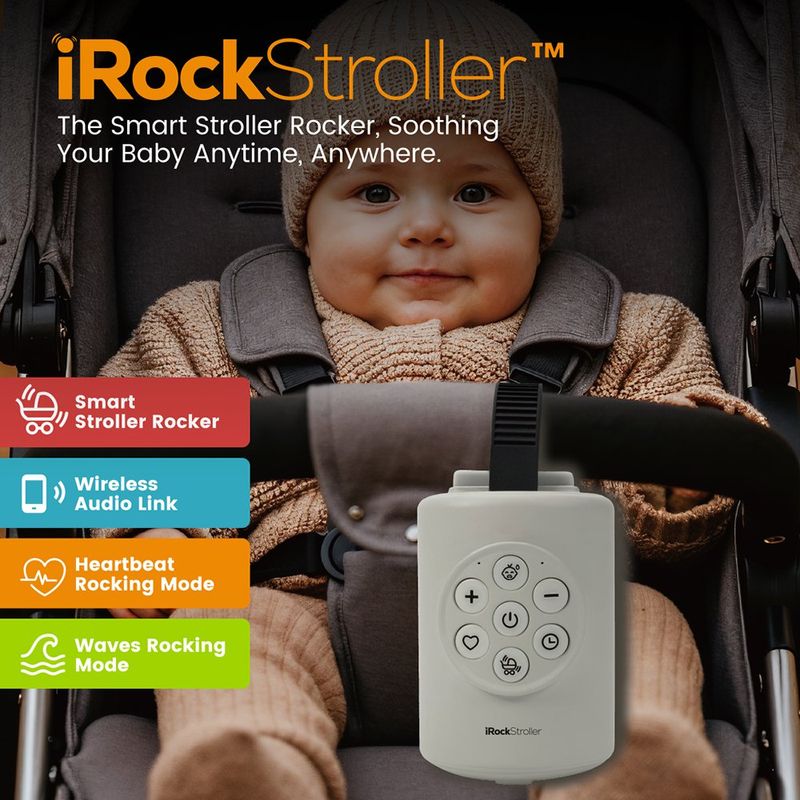 Mecedor para Carruaje de Bebé Rocking iRockStoller con Función Bluetooth Color Gris