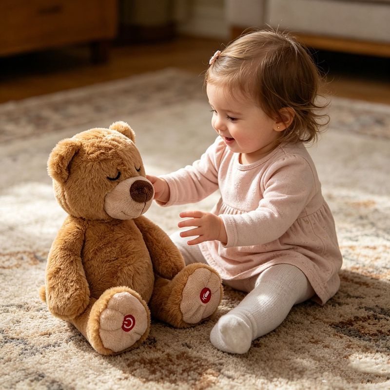 Oso Peluche DreamPal con Música y Grabación de Voz Color Café