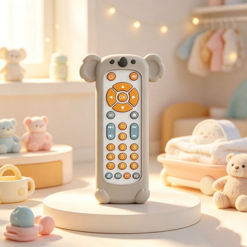 Control Remoto Didáctico Multilenguaje Infantil Diseño Mono Color Gris
