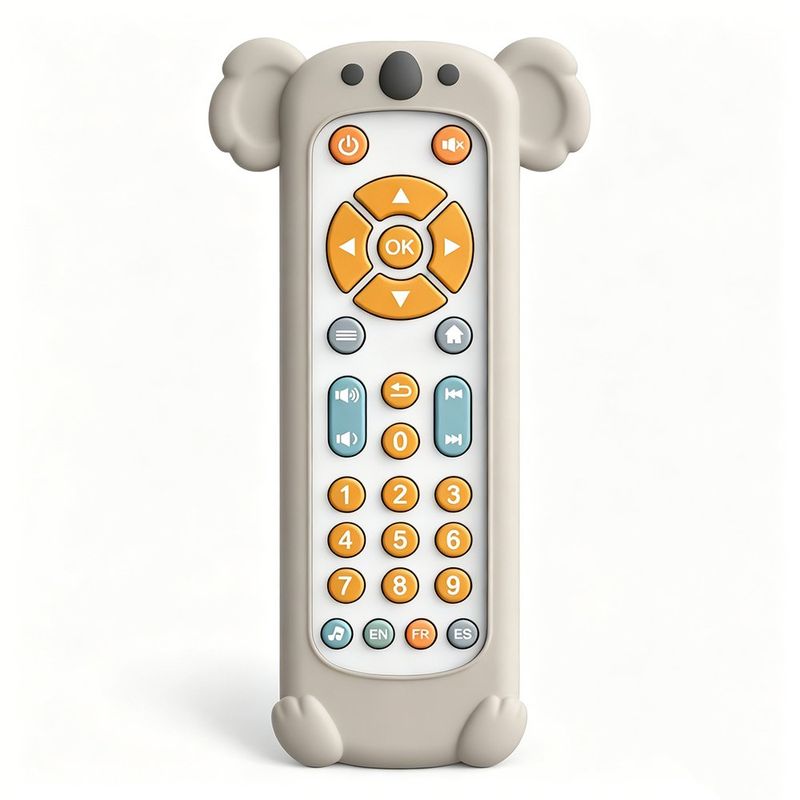 Control Remoto Didáctico Multilenguaje Infantil Diseño Mono Color Gris