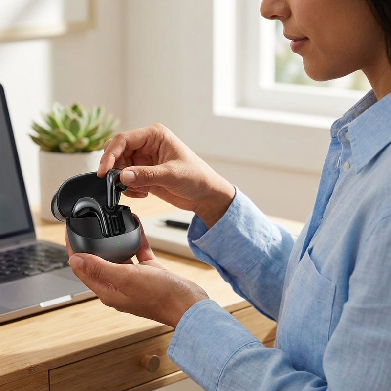 Audífonos Inalámbricos TWS Buds 5 Bluetooth con Cancelación de Ruido Color Negro