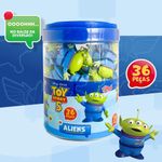 Cubeta con 36 Aliens de Toy Story Disney Pixar Coleccionables Coloe Verde y Azul