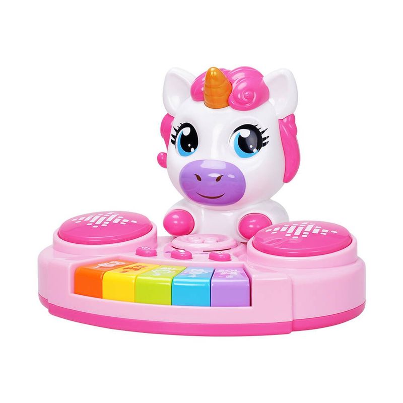 Piano Infantil Diseño Unicornio Learning Fun con Luz y Música Color Rosado
