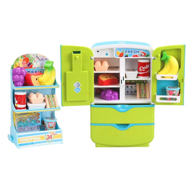 Refrigerador de Juguete Multifuncional con Luz y Sonido Role Play Color Verde