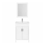 Vanity Color Blanco con Gabinete de PVC y Lavamanos de Cerámica