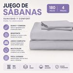 Set de Sábanas 100% Algodón 180 Hilos Tamaño Queen Colores Surtidos
