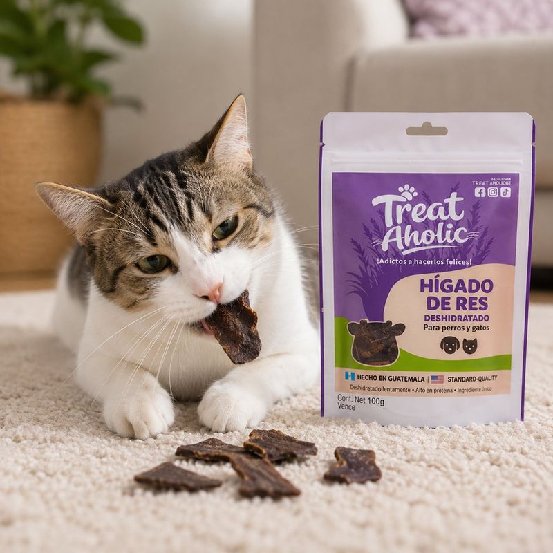 Snack de Hígado de Res Deshidratado para Perros y Gatos