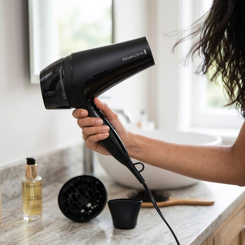 Secadora para Cabello Thermacare Pro 1900 W con Iones y Difusor Color Negro