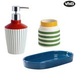 Set de Accesorios para Baño con Dispensador y Bandeja Multicolor