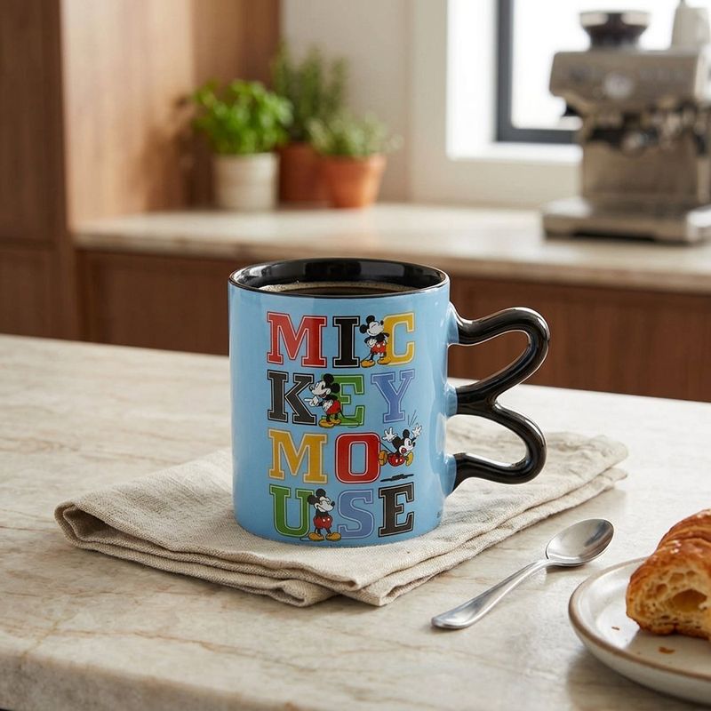Taza Diseño de Mickey de 12.1 Oz Color Celeste