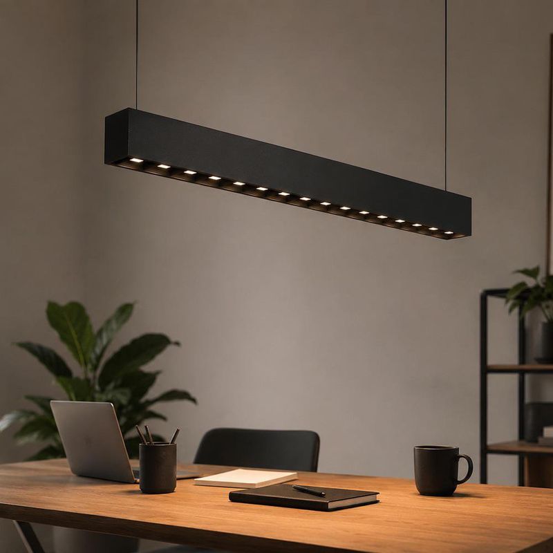 Luminaria Lineal LED de 40W 4500 Lúmenes 2 en 1 Color Negro de 4 Pies