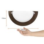 Lámpara Interior para Pared Acabado Madera Base E27 Tipo Media Luna
