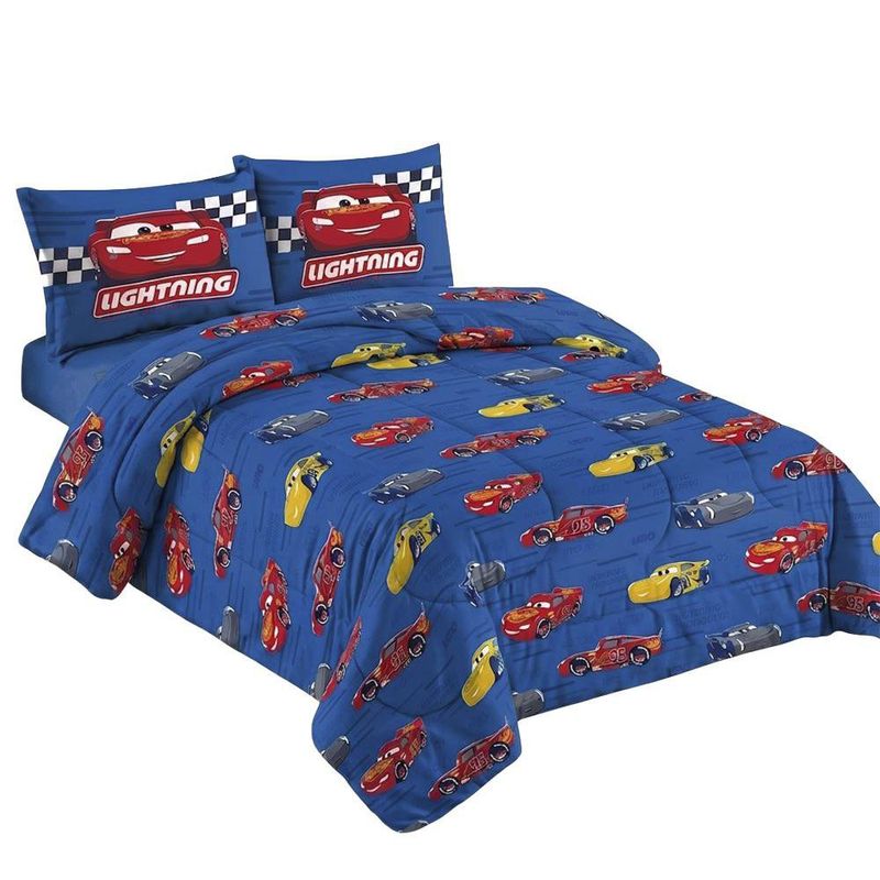 Set de Sábanas Disney Cars de Microfibra Azul Tamaño Twin
