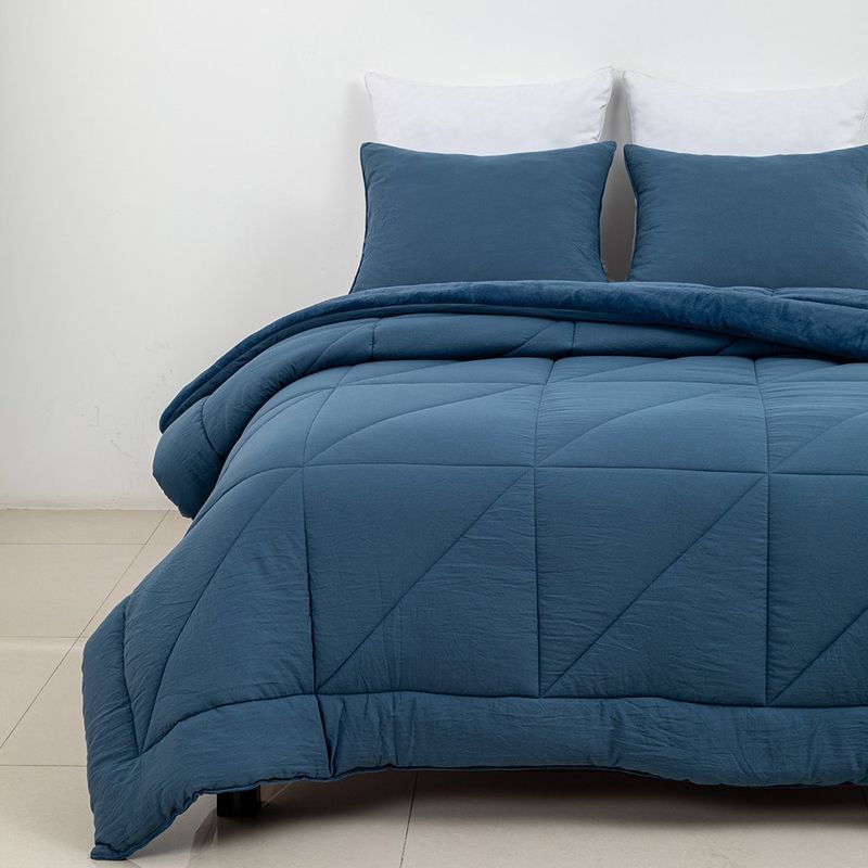 Set de Edredón Full Queen Eloise para Dormitorio Color Navy