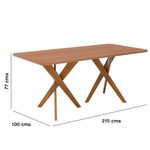 Mesa de Comedor Cacau 210 x 100 cm Acabado Madera Color Café