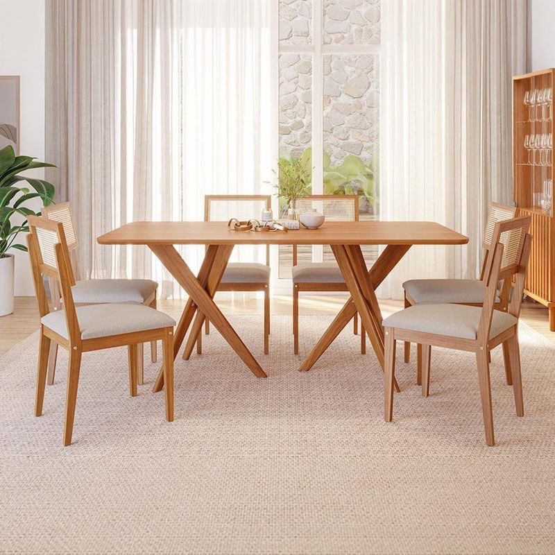 Mesa de Comedor Cacau 210 x 100 cm Acabado Madera Color Café