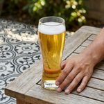 Vaso Cervecero de Vidrio Tipo Pilsner de 16 oz Transparente