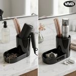 Organizador para Baño con Dispensador de Jabón y Portacepillos Color Negro