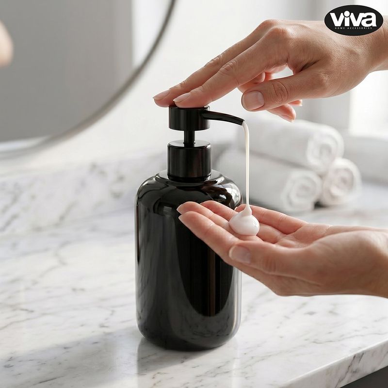 Organizador para Baño con Dispensador de Jabón y Portacepillos Color Negro