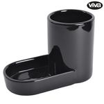 Organizador para Baño con Dispensador de Jabón y Portacepillos Color Negro
