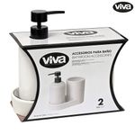 Organizador para Baño con Dispensador de Jabón y Portacepillos Color Blanco