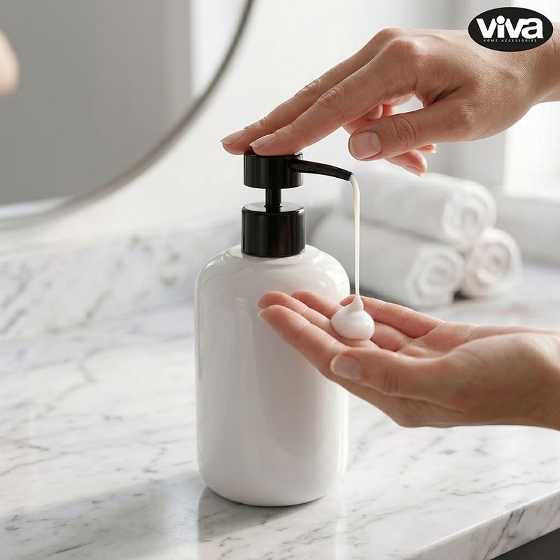 Organizador para Baño con Dispensador de Jabón y Portacepillos Color Blanco