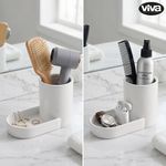 Organizador para Baño con Dispensador de Jabón y Portacepillos Color Blanco