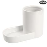 Organizador para Baño con Dispensador de Jabón y Portacepillos Color Blanco