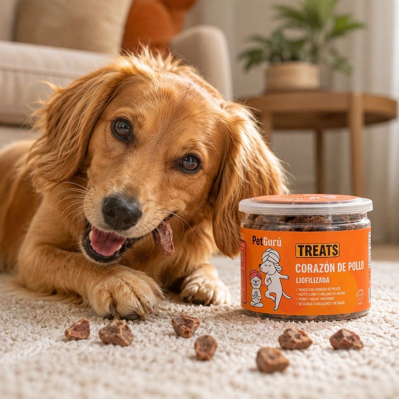Snack Natural de Corazón de Pollo Liofilizado para Perros y Gatos