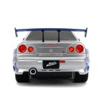 Carro Fast & Furious Nissan Skyline GT-R R/C 2002 Escala 1:16 Color Plateado