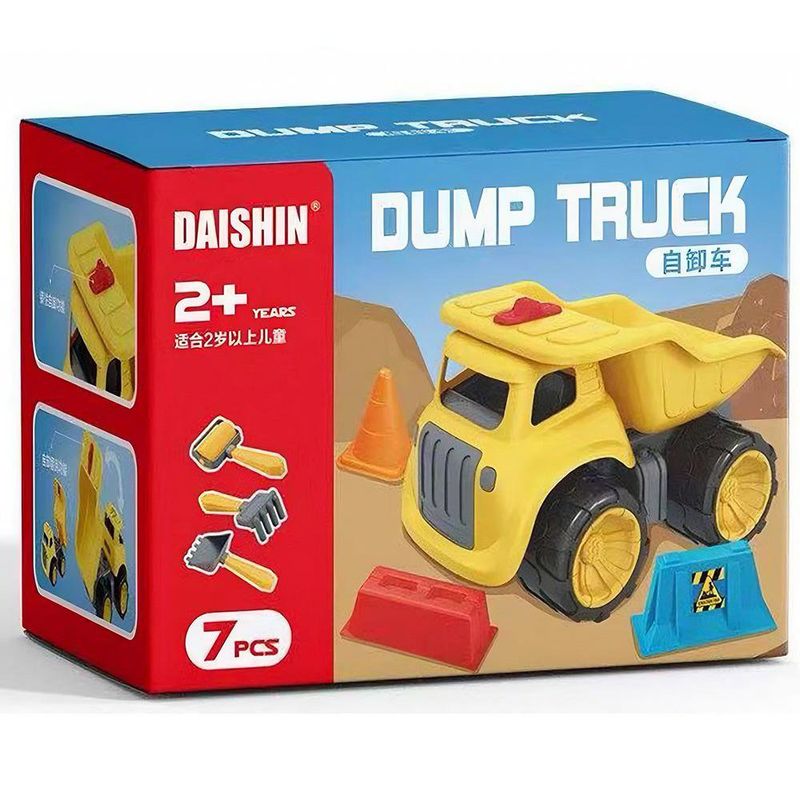 Camión de Volteo Infantil Daishin con Accesorios de Construcción Color Amarillo