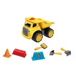 Camión de Volteo Infantil Daishin con Accesorios de Construcción Color Amarillo