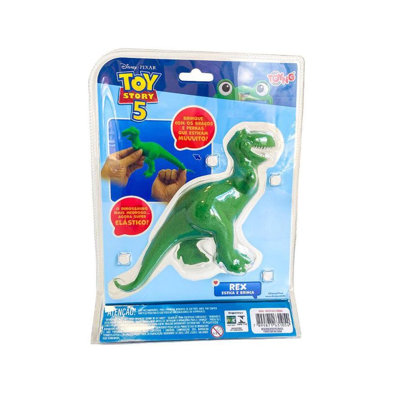 Figura Stretch de Rex Toy Story 5 Dinosaurio Elástico Color Verde