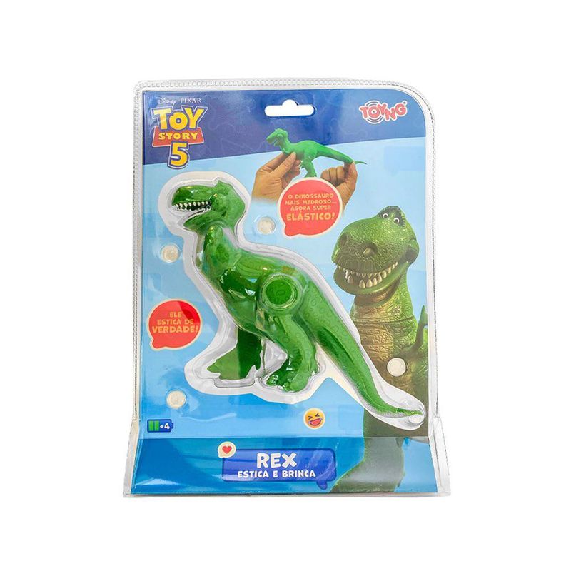 Figura Stretch de Rex Toy Story 5 Dinosaurio Elástico Color Verde