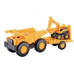 Set de Vehículos de Construcción Camión de Volteo y Excavadora Color Amarillo