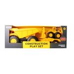 Set de Vehículos de Construcción Camión de Volteo y Excavadora Color Amarillo