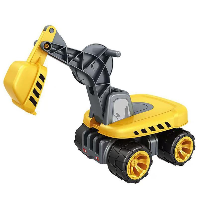 Vehículo Excavadora Montable Infantil con Brazo Móvil Color Amarillo