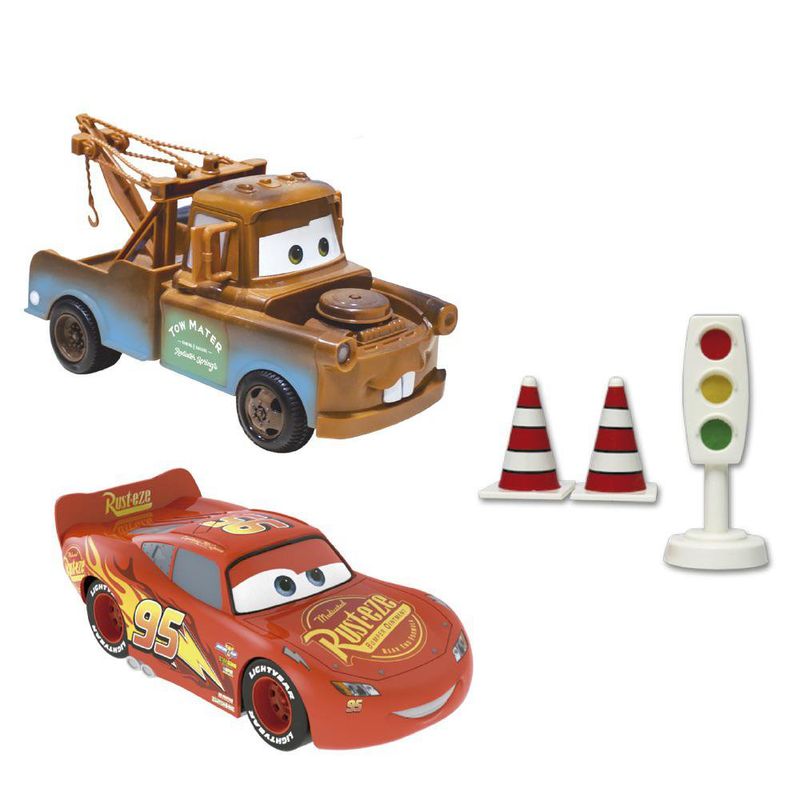 Alfombra Gigante de Cars con 2 Vehículos Disney Pixar Multicolor